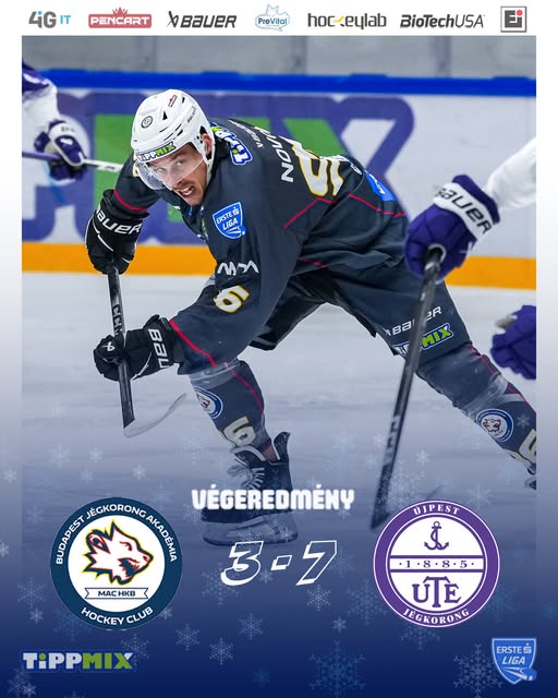 Budapest Jégkorong Akadémia – UTE 3-7