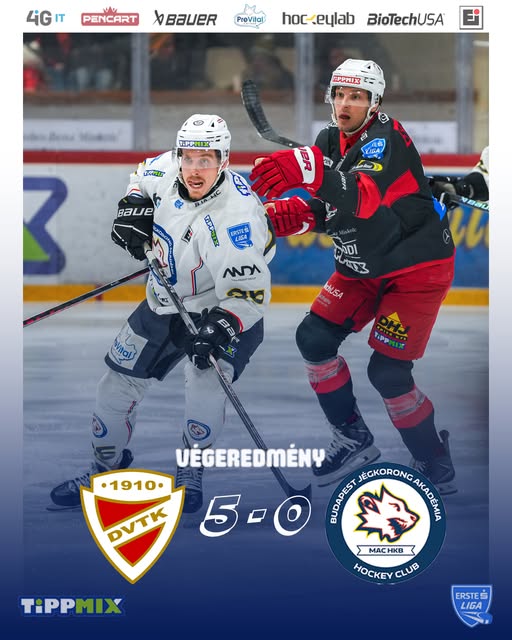 DVTK Jegesmedvék – Budapest Jégkorong Akadémia HC 5-0